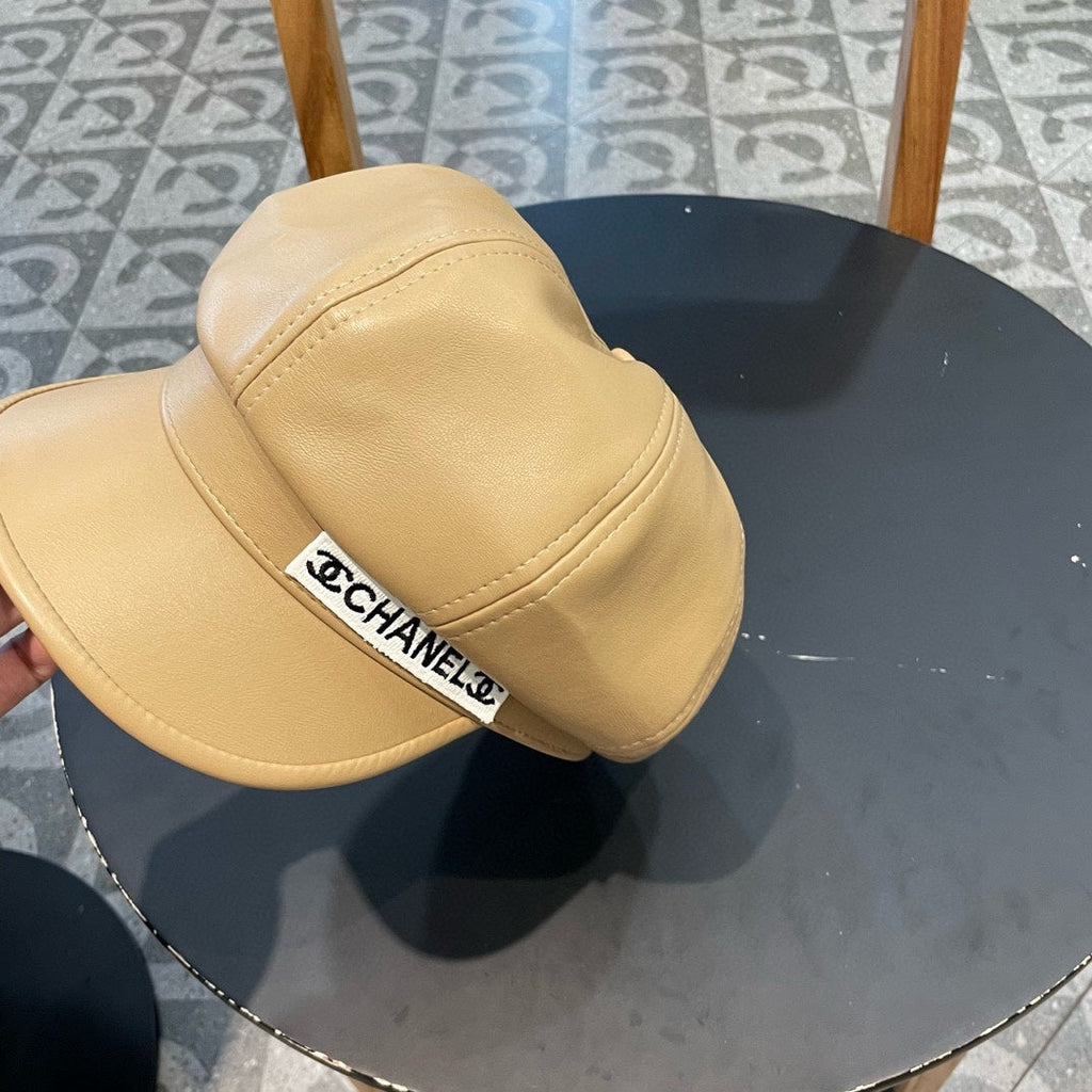 CHANEL BAKER BOY CAP IN TORTILLA BROWN CALFSKIN 419447