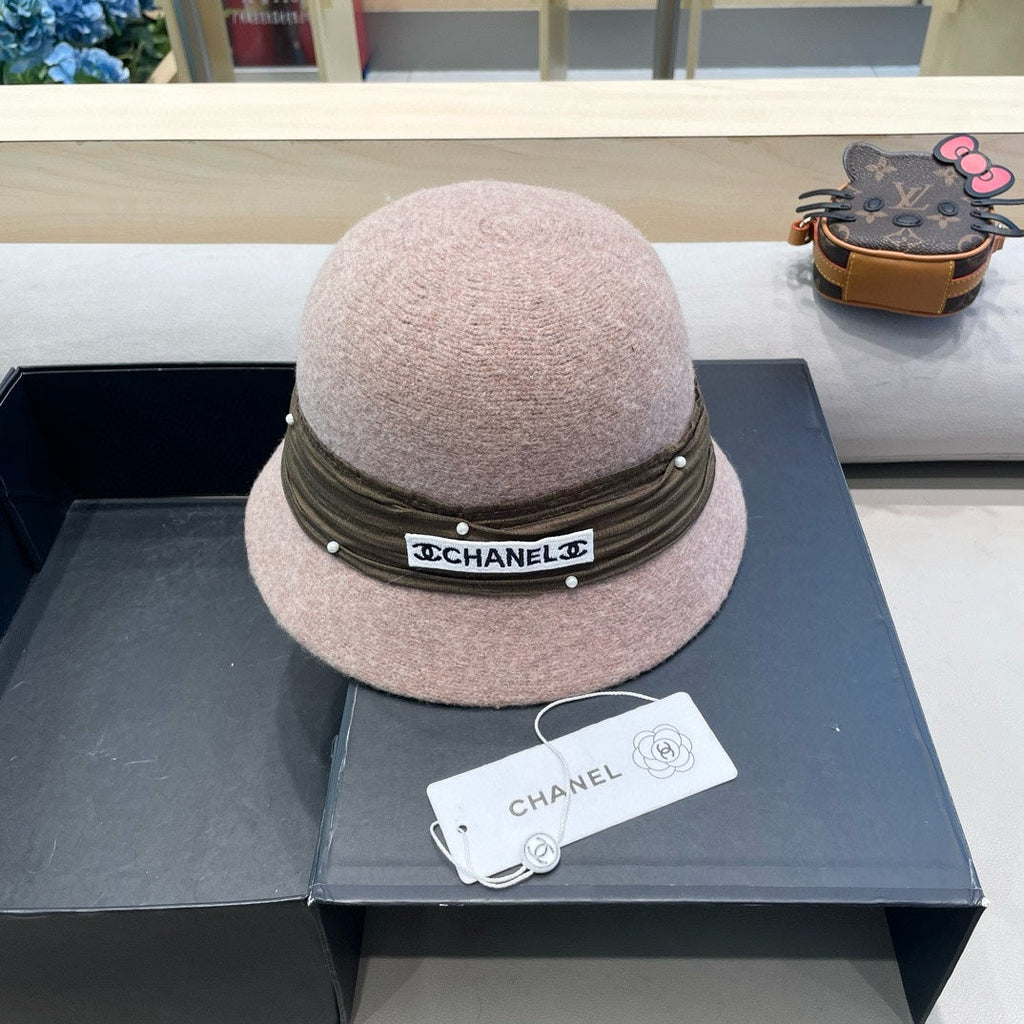 CHANEL BUCKET HAT IN ROSY BROWN WOOL BLEND 426248