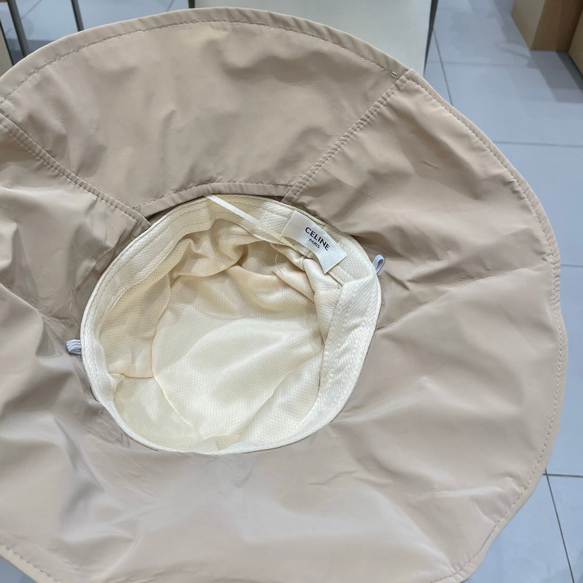 CELINE 25S BUCKET HAT 735018 IN NUDE